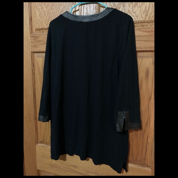 Charter Club Faux Leather Trim Tunic Sz XL - Picture 3 of 4